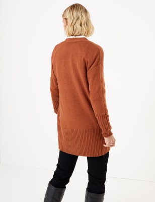 red edge to edge cardigan
