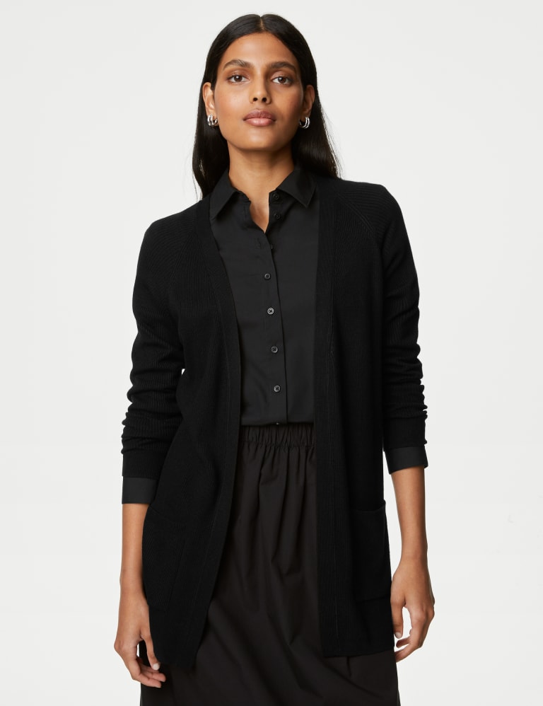 Long discount black cardigan