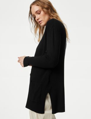 Ribbed Edge to Edge Longline Cardigan | M&S Collection | M&S