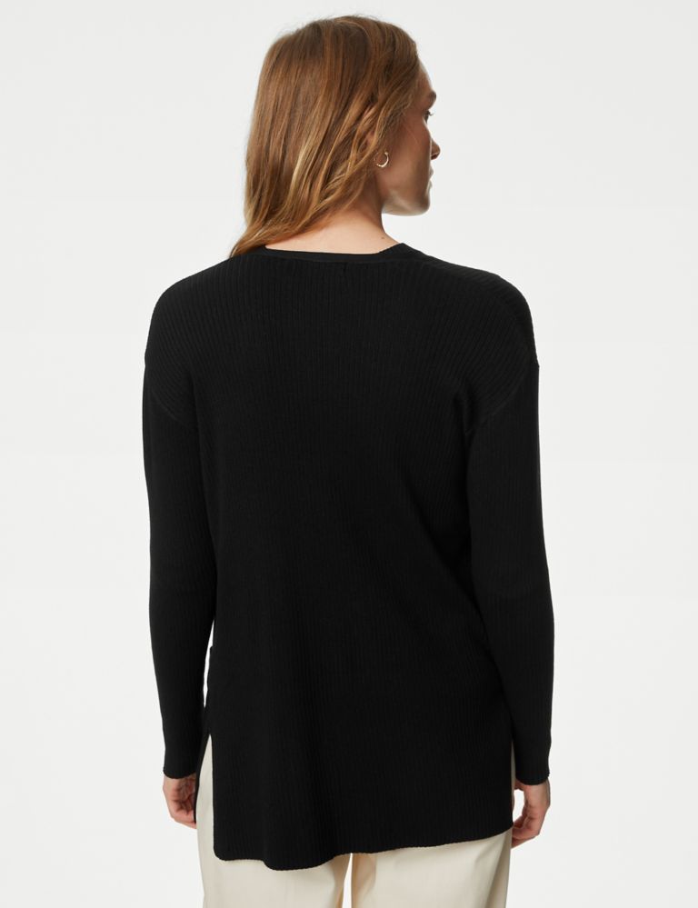 Ribbed Edge to Edge Longline Cardigan | M&S Collection | M&S