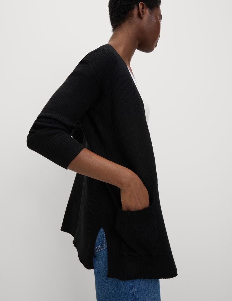 Ribbed Edge to Edge Longline Cardigan | M&S Collection | M&S