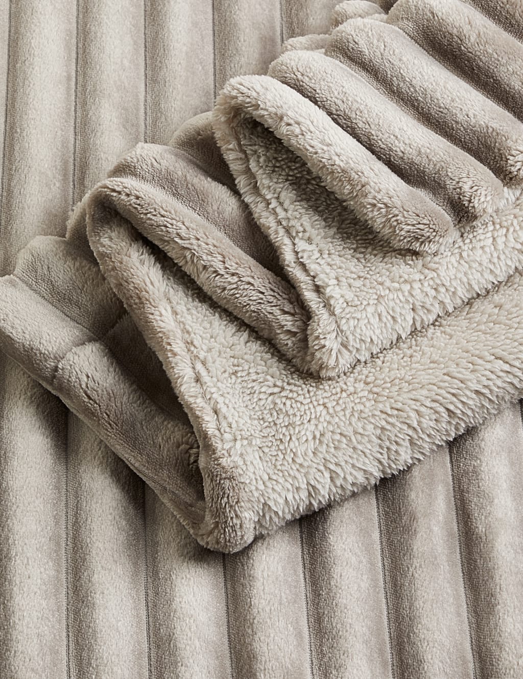 Ribbed Fleece Bedding Set M&S Collection M&S