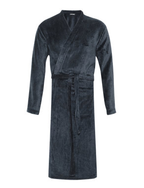 Ribbed Fleece Dressing Gown Image 2 of 6