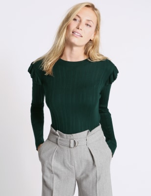 Frill shoulder online jumper