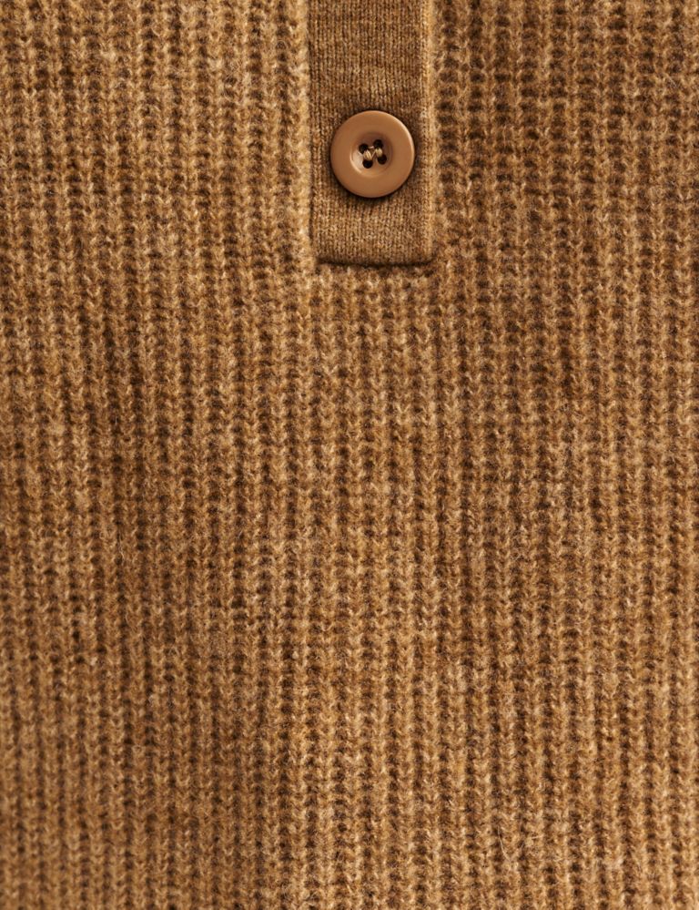 Ribbed Funnel Neck Button Detail Jumper | Nobody's Child | M&S