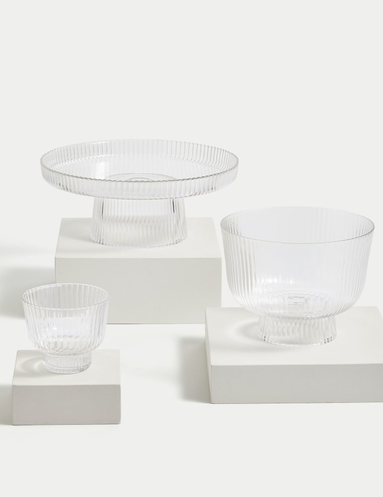 Ribbed Glass Dessert Bowl M&S Collection M&S