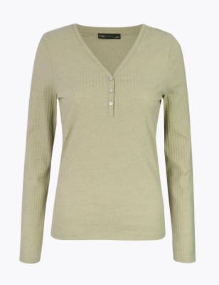 Long sleeve hotsell henley shirt womens