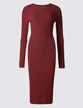 Ribbed Knit Bodycon Dress Image 2 of 4