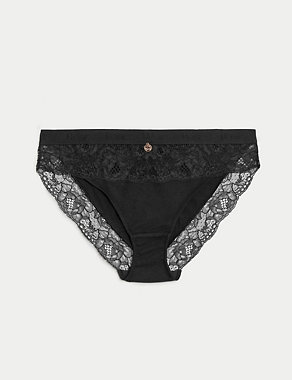 Ribbed Lounge Lace High Leg Knickers Image 2 of 6