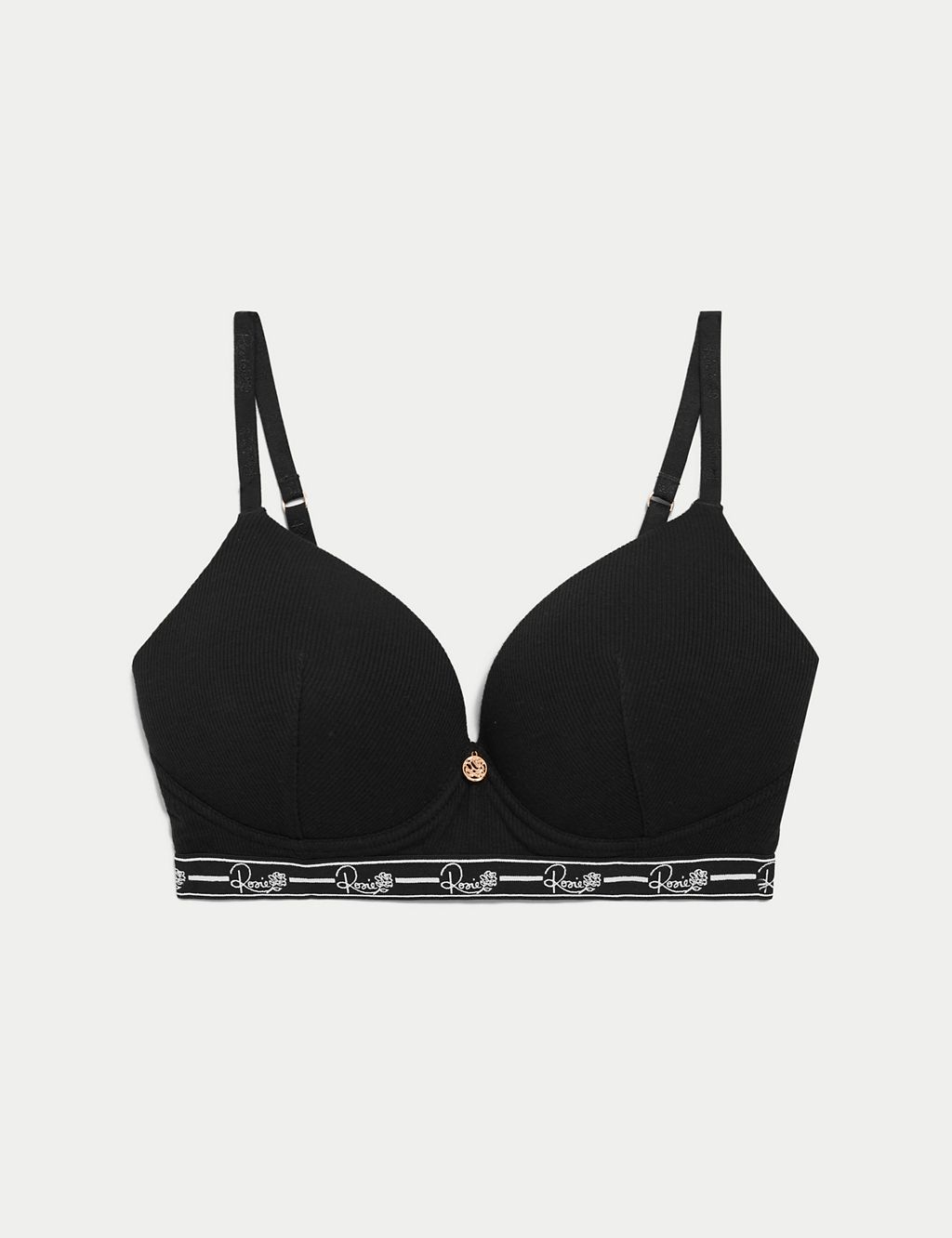 Ribbed Lounge Non-Wired Plunge Bra A-E 1 of 7