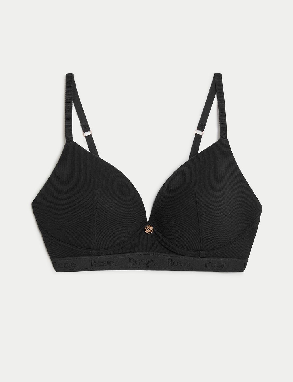 Ribbed Non Wired Plunge Lounge Bra A-E 1 of 7