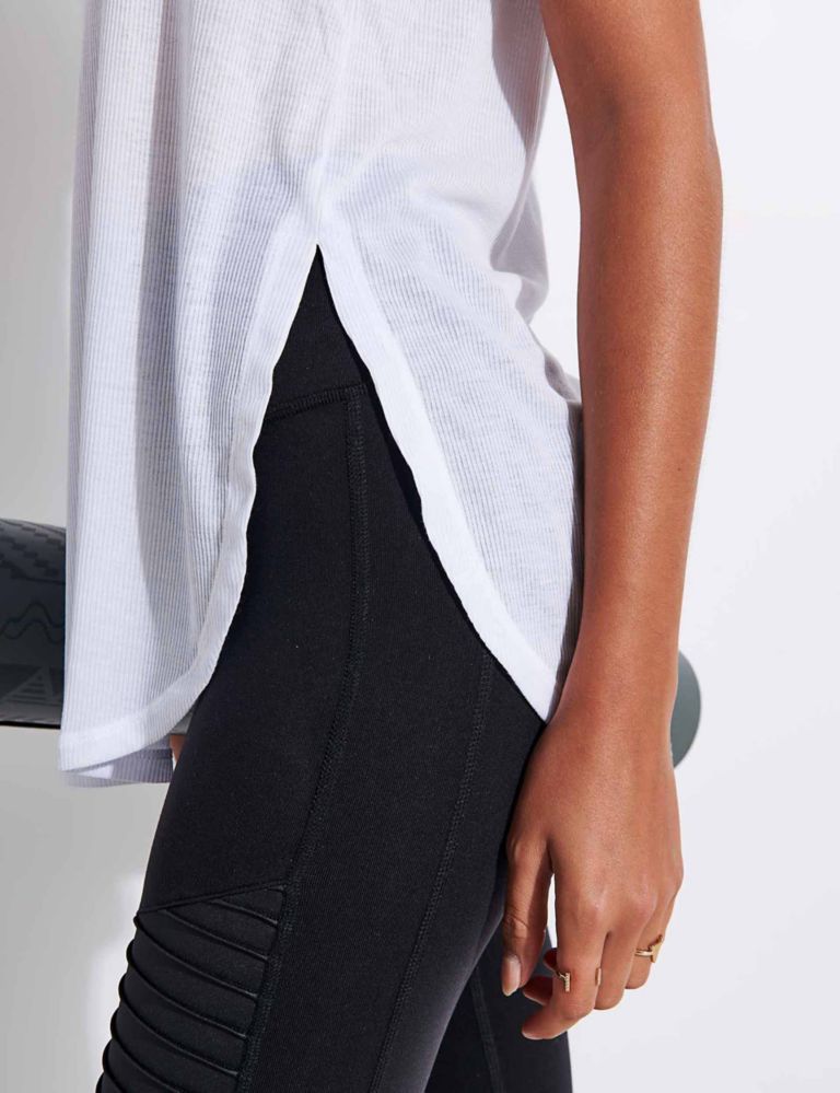 Ribbed Peak Cut Out Vest Top 3 of 4