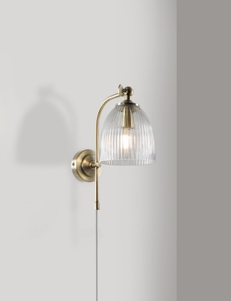 Ribbed Plug In Wall Light 6 of 11