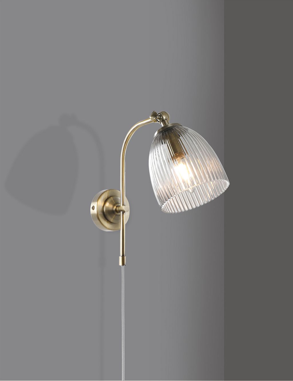 Ribbed Plug In Wall Light 5 of 11