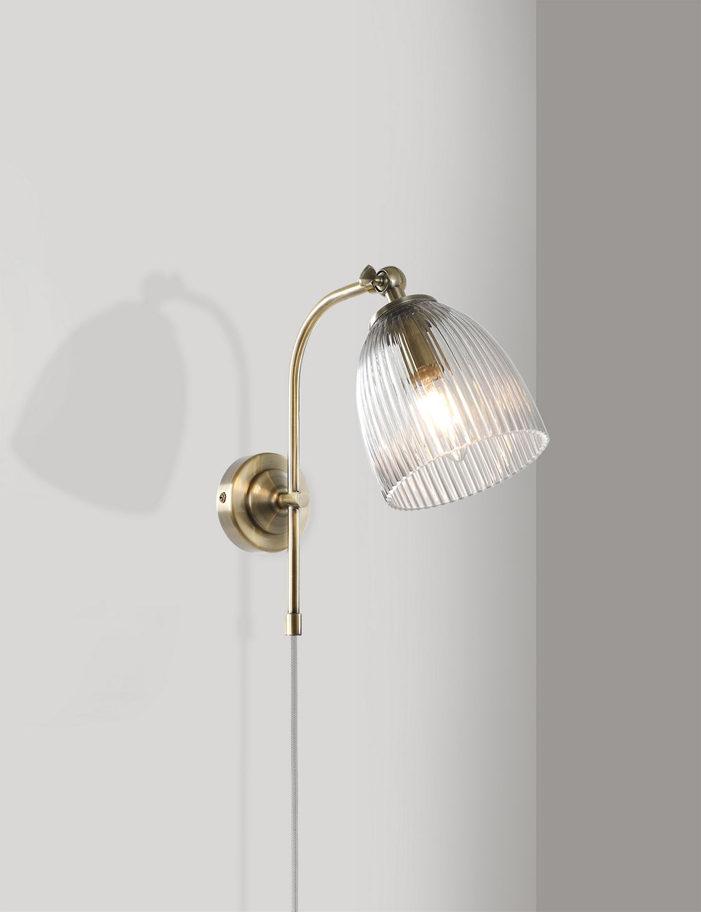 Ribbed Plug In Wall Light 9 of 11