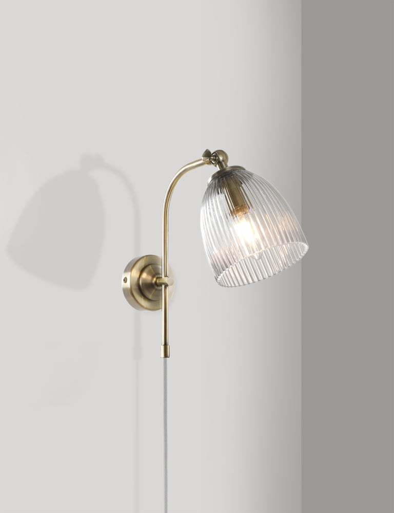 Ribbed Plug In Wall Light