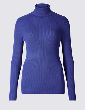 Ribbed Roll Neck Jumper Image 2 of 6