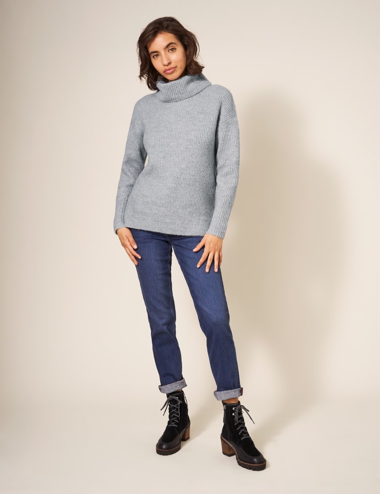 Ladies white online roll neck jumpers