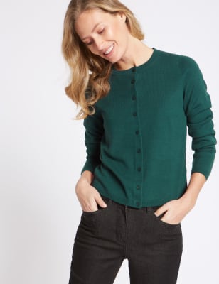 Ladies dark sale green cardigan