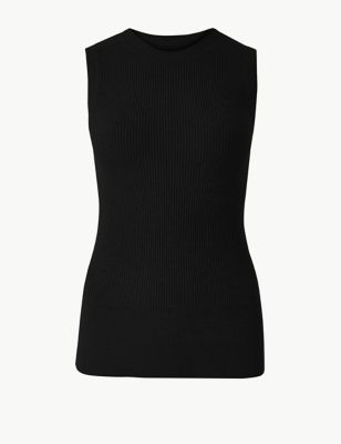 Ribbed Round Neck Knitted Top | M&S Collection | M&S