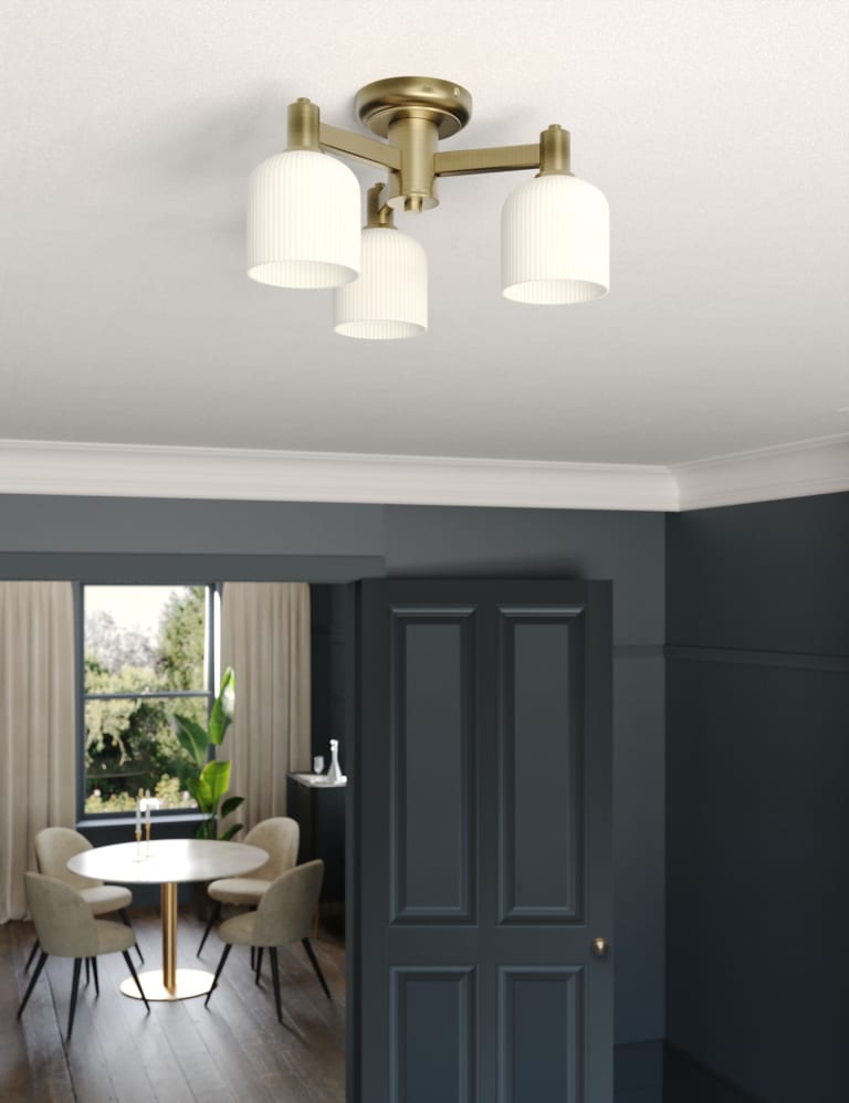 Ribbed Shade Flush Ceiling Light M&S Collection M&S