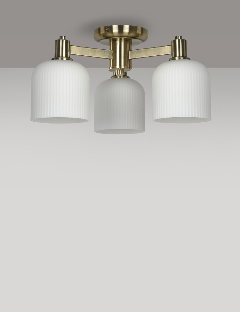 Ribbed Shade Flush Ceiling Light 1 of 7