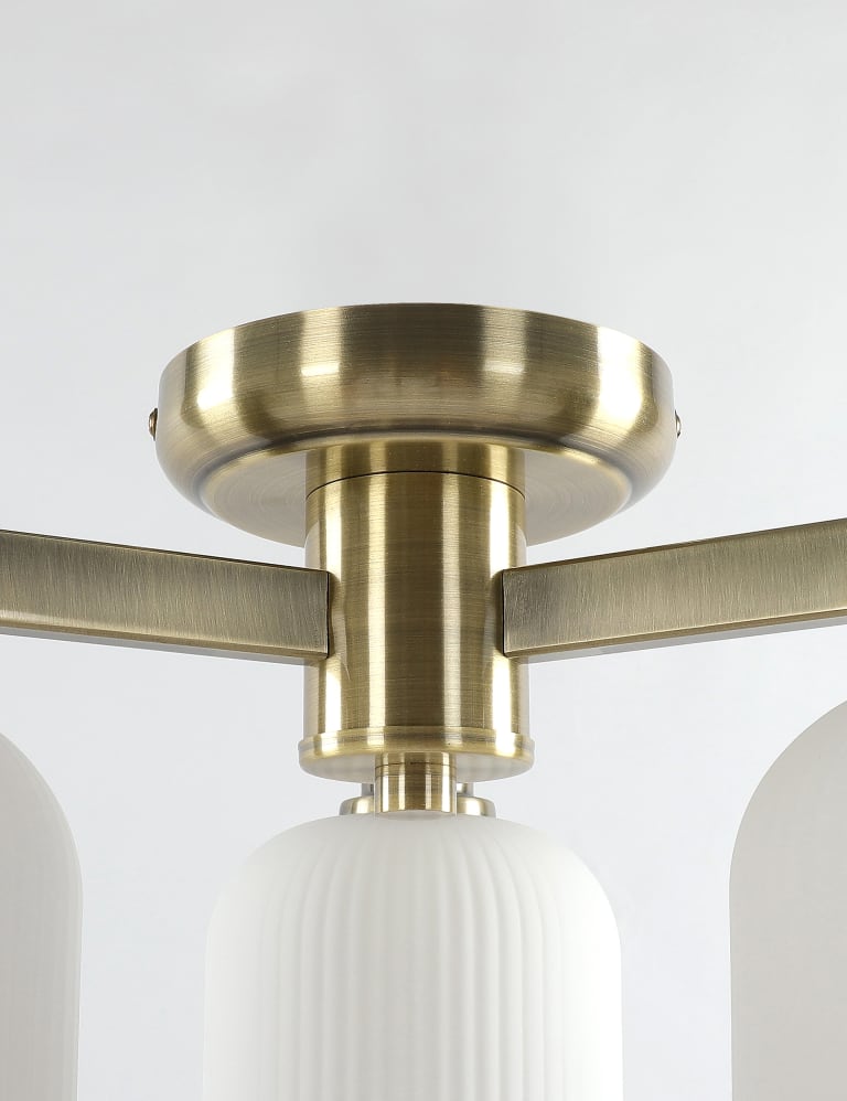 Ribbed Shade Flush Ceiling Light 5 of 7