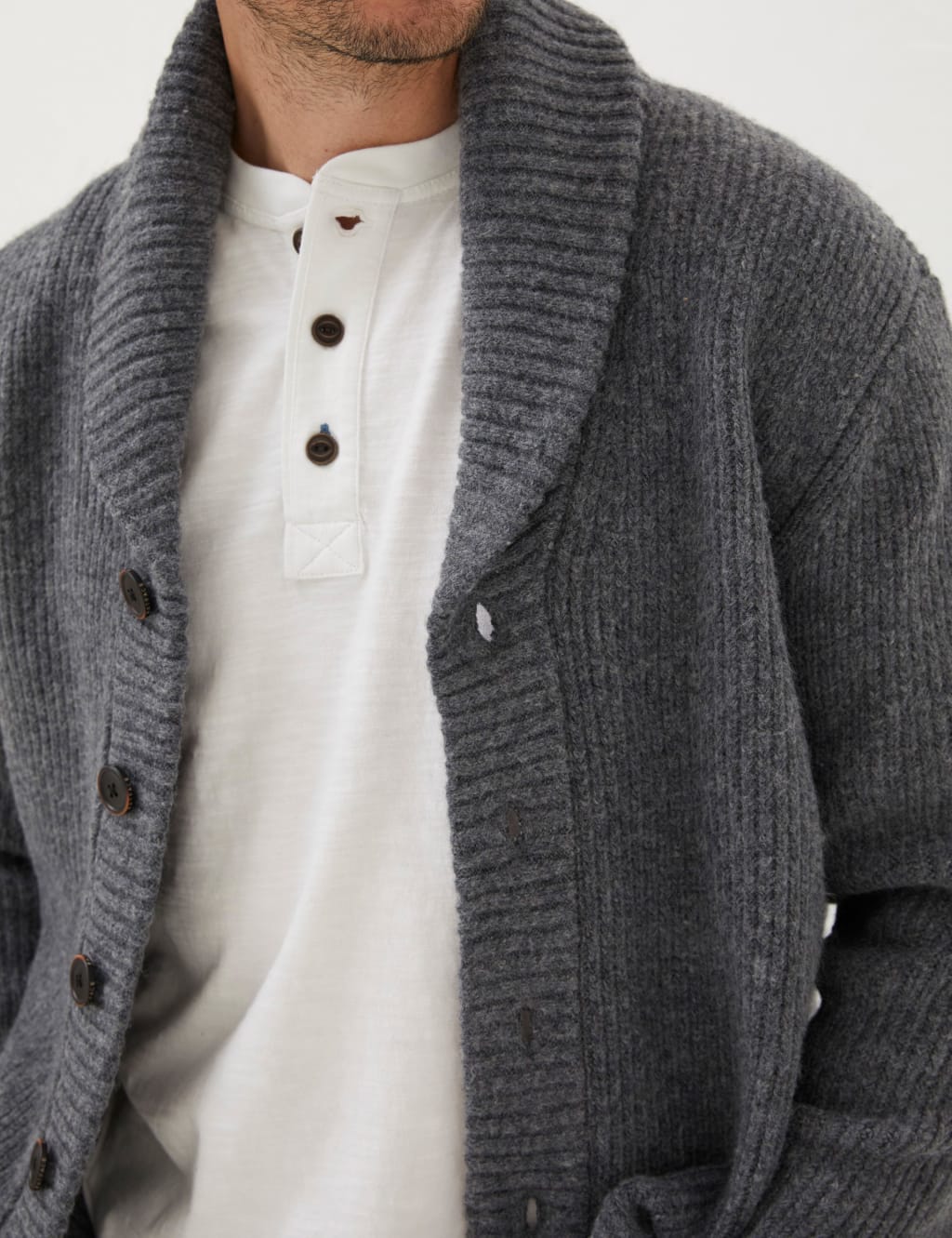 Ribbed shawl 2025 cardigan sweater