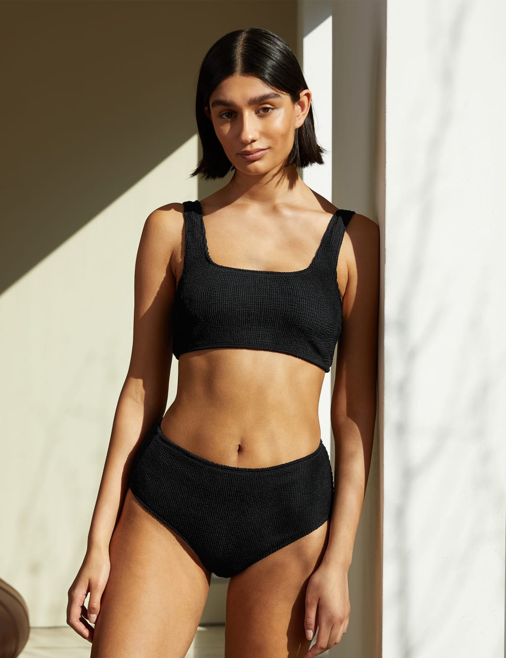 Palm Modern Square-Neck Bikini Top