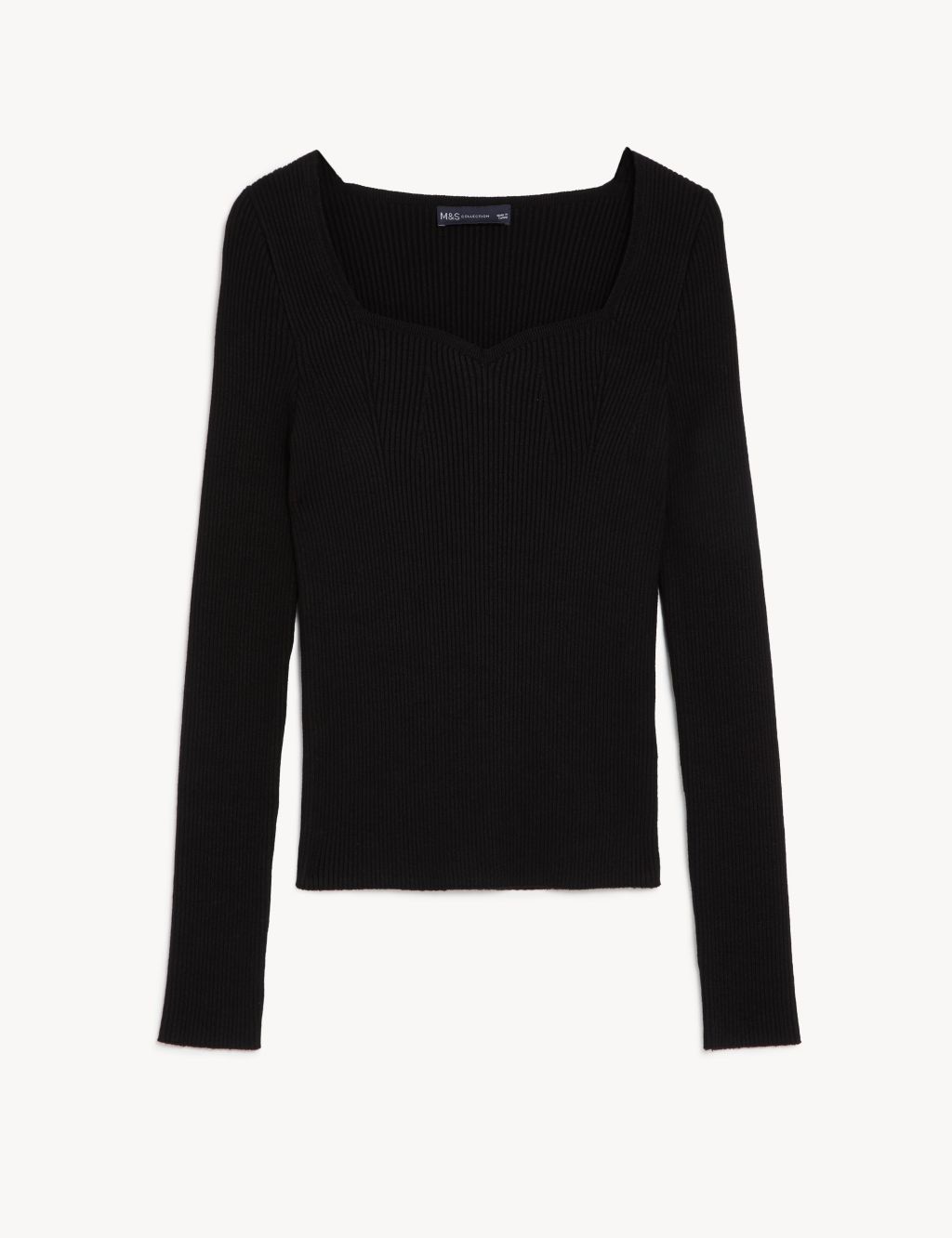Ribbed Sweetheart Neck Jumper Mands Collection Mands