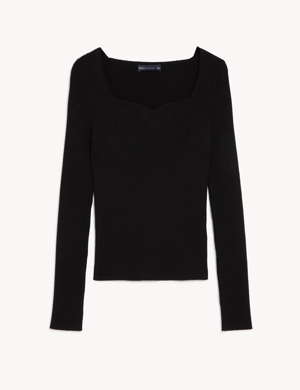 Ribbed Sweetheart Neck Jumper M&S Collection M&S