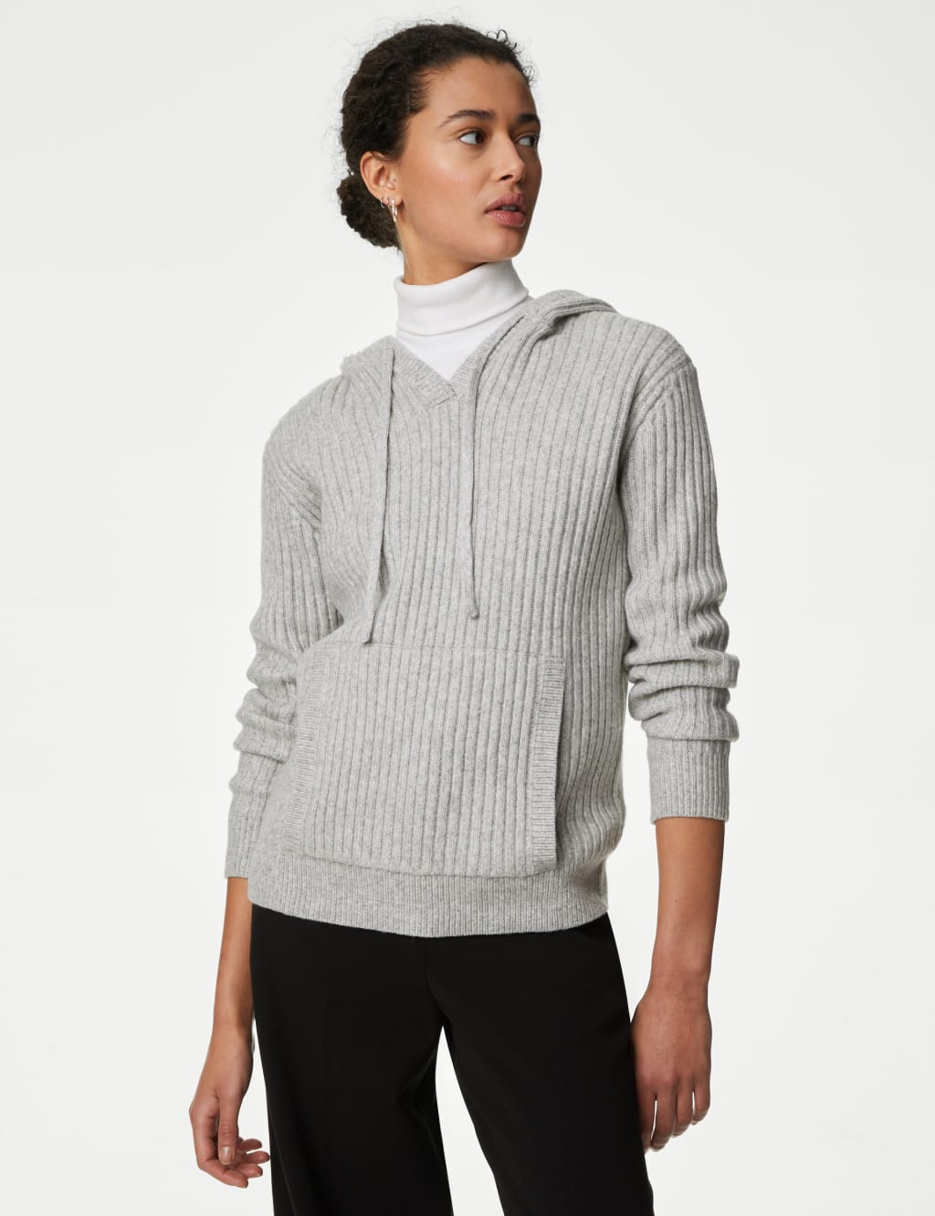 Hoodie with clearance v neck