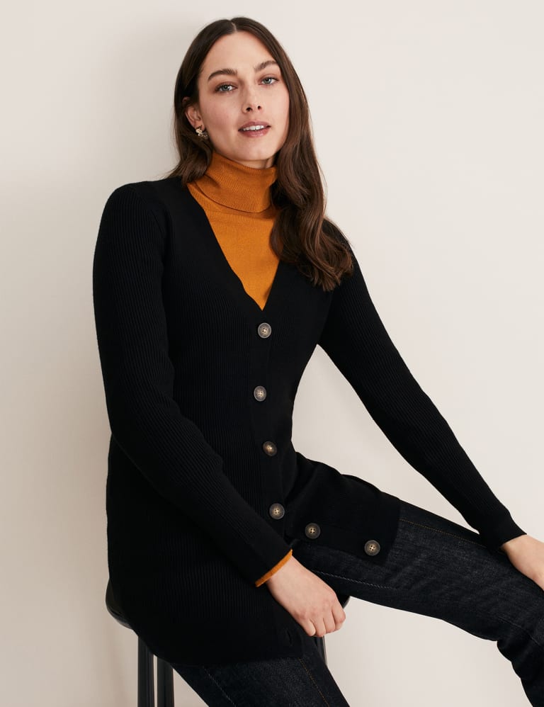 Shrunken ribbed cardigan sweater sale