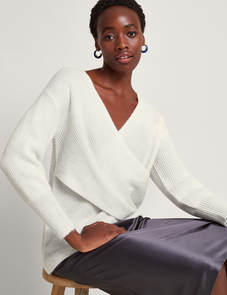 V neck sales crossover sweater