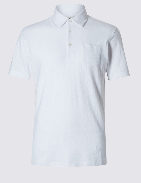 Richard James Tailored Fit Cotton Linen Polo Image 1 of 2