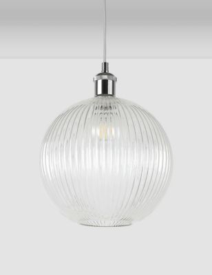 Ridged Glass Ceiling Lamp Shade M S, How To Measure Pendant Light Shade