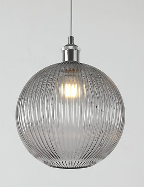 Ridged Glass Ceiling Lamp Shade Image 2 of 6