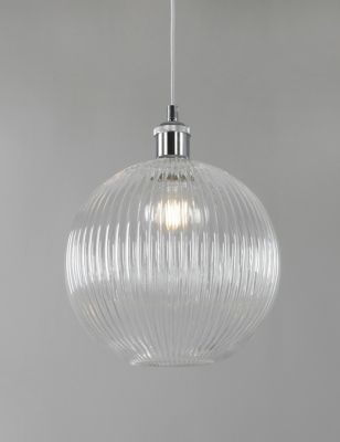Ridged Glass Ceiling Lamp Shade M S - Shade Ceiling Light Glass