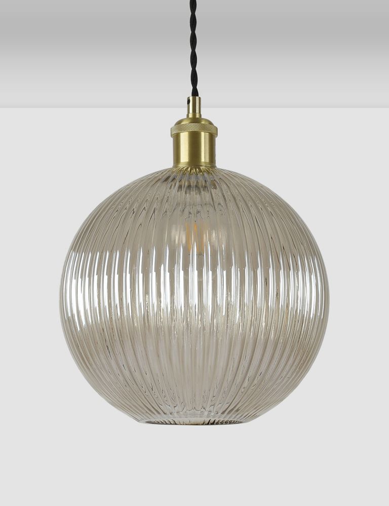 Ridged Glass Ceiling Lamp Shade 1 of 6