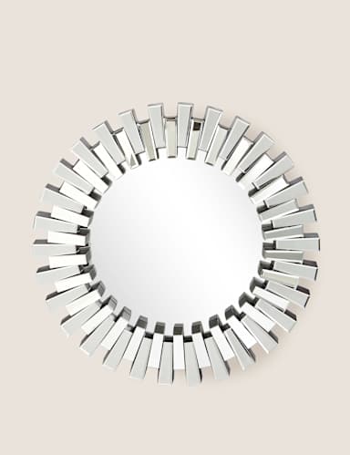 Ridged Large Round Mirror 4 of 5