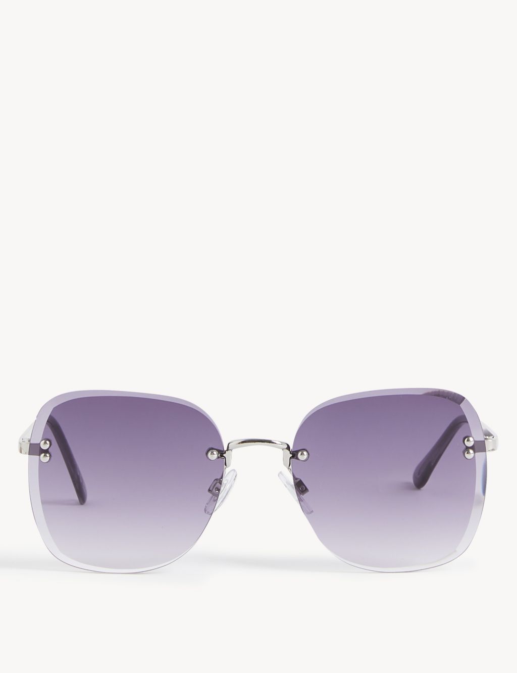 Rimless Square Sunglasses, 60mm