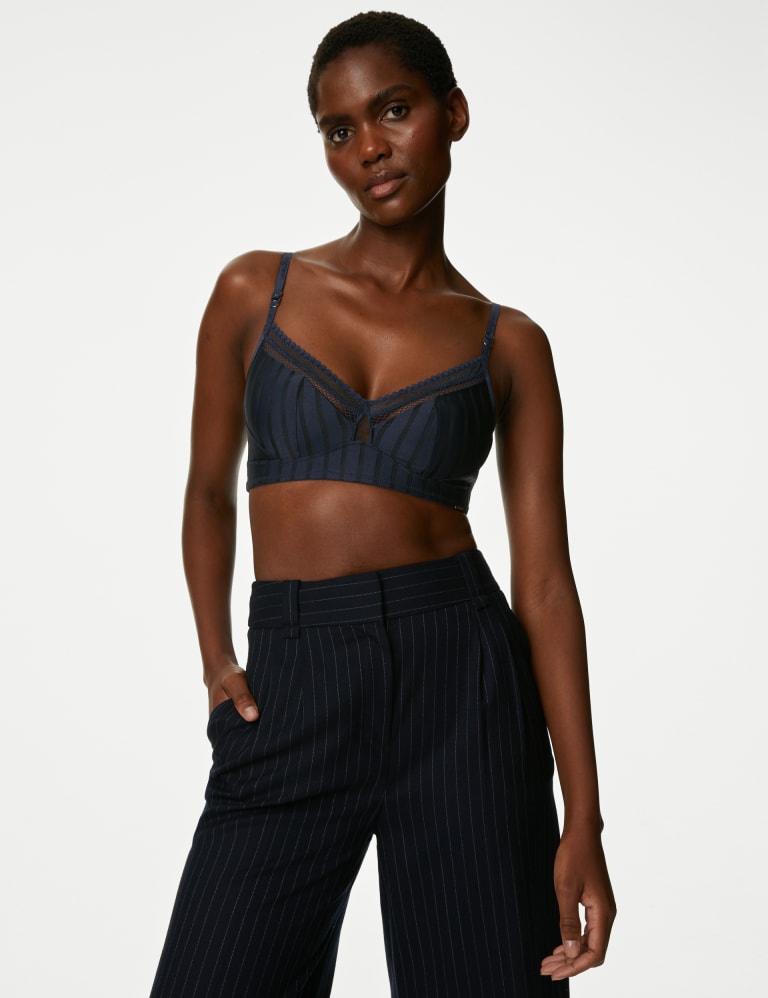 Black ribbed bralette online