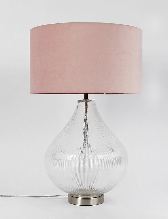Ripple Glass Table Lamp M S, Pink Table Lamps Ireland