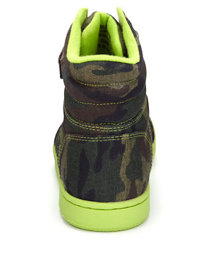 Riptape & Lace Up High Top Camouflage Trainers Image 2 of 5