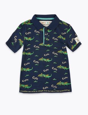 Roald Dahl™ & NHM ™ Crocodile Polo Shirt (2-7 Yrs) | M&S