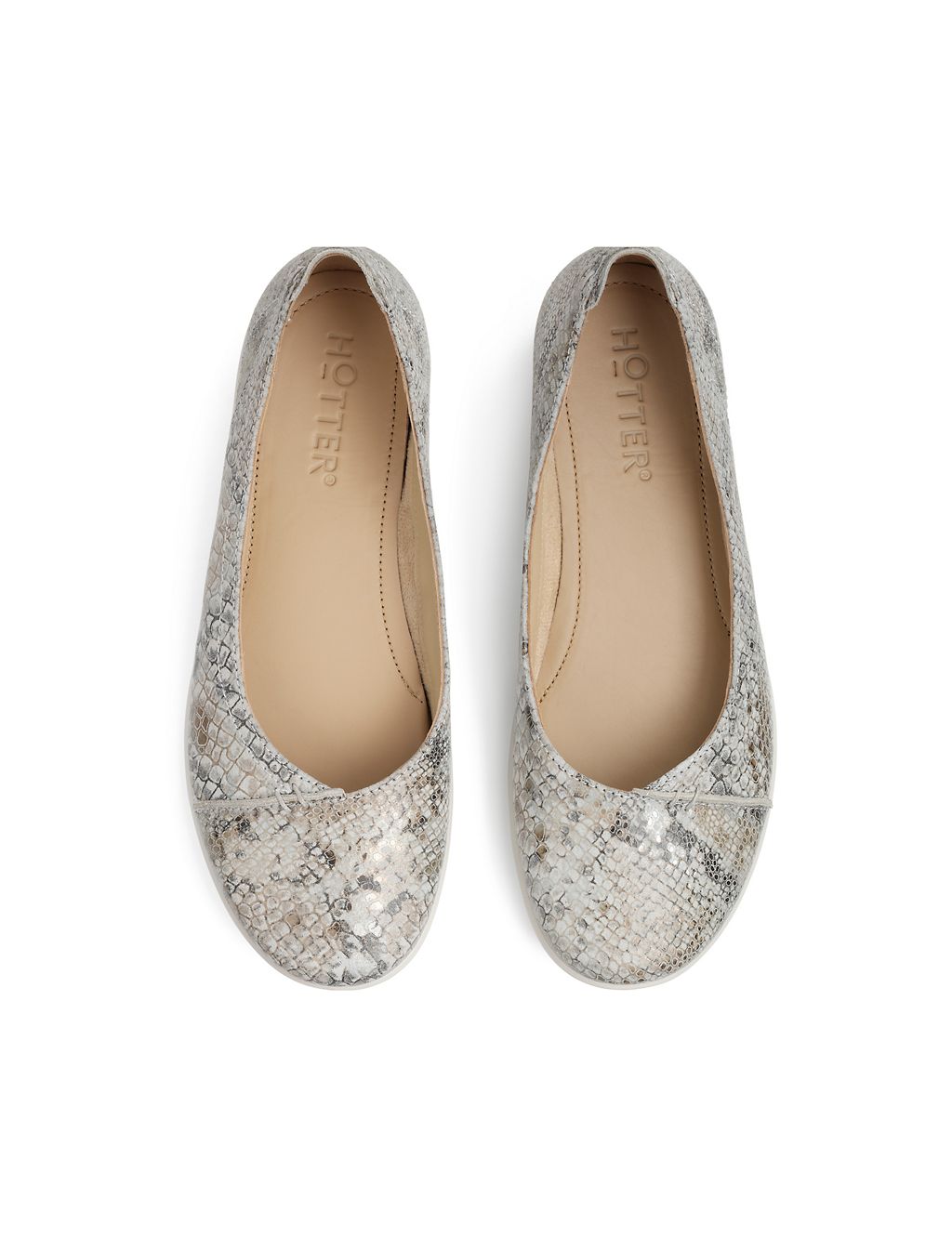 Robyn Leather Animal Print Ballet Pumps | Hotter | M&S