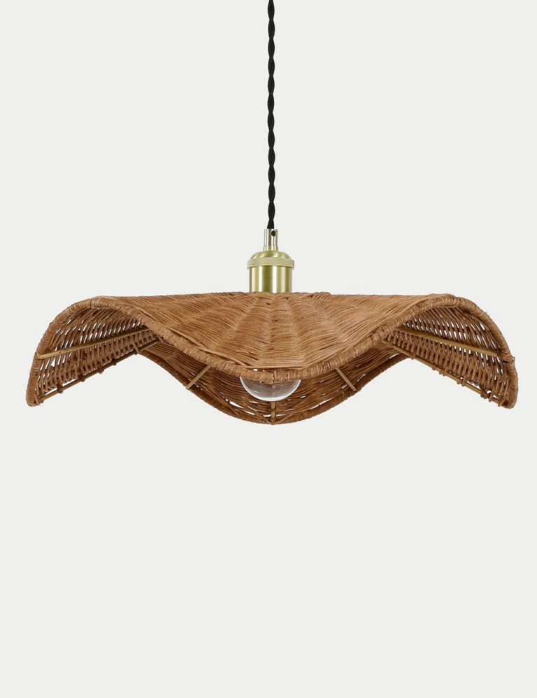 Rocco Rattan Easy Fit Ceiling Lamp Shade 1 of 8