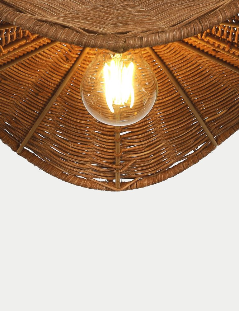 Rocco Rattan Easy Fit Ceiling Lamp Shade 5 of 8