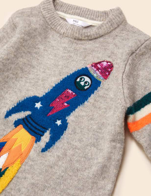 m and s blue jumper