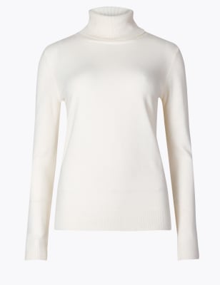 white jumper roll neck